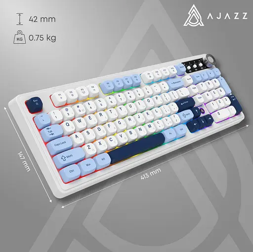 Клавіатура ігрова бездротова Ajazz AF-BGY-98 Plus White-Blue 2.4G/Bluetooth/USB - фото 14