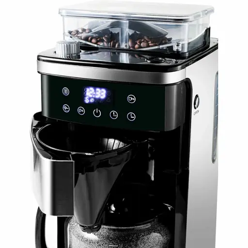 Hanseatic кавоварка з кавомолкою HCMG105015SD, кавник 1,5 л, паперовий фільтр, 1x4, з ЖК-дисплеєм та таймером - фото 4