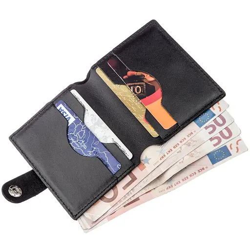 Чоловічий шкіряний гаманець Shvigel 10х8.5х1 см acs0015043 - фото 4