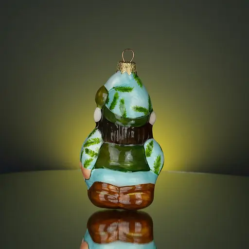 Ялинкова прикраса Різдвяні історії Гном з пташкою скло (4820001045048) - фото 4