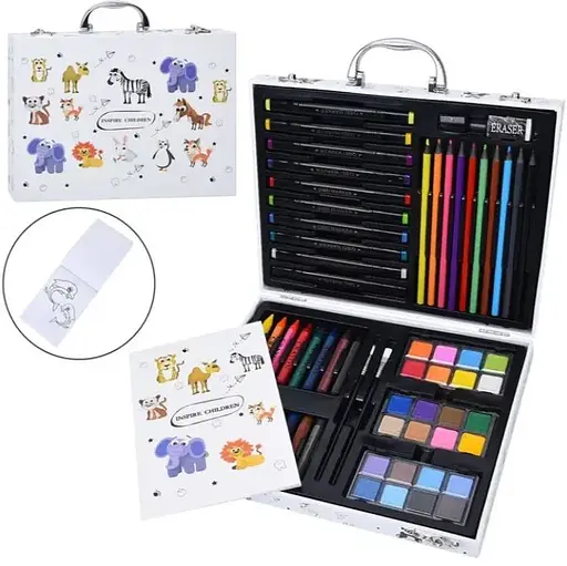 Профессиональный большой набор для творчества в деревянном кейсе 62 предметов - фото 1