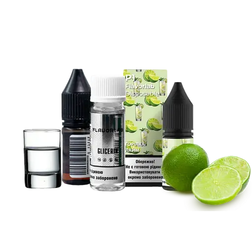 Набор компонентов для самозамеса солевой заправки Flavorlab P1 10 мл Vodka Lime Водка лайм, 0-50 мг (17915) - фото 2