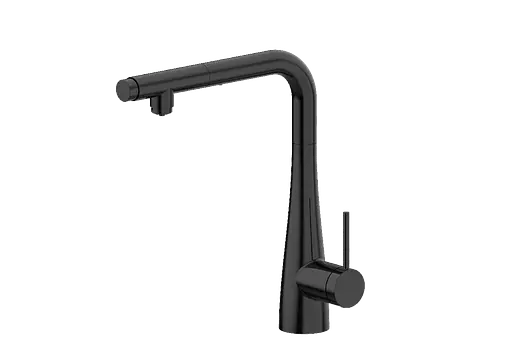 Смеситель для кухни Imex Split с подключением фильтрованной воды и выдвижным изливом черный матовый GOS005/NG Черный матовый - фото 1