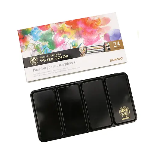 Набір акварельних фарб GALLERY в металічному пеналі 24кол кювета MUNGYO - фото 2