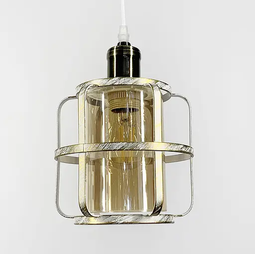 Світильник Loft в позолоченому каркасі Line.F Колір плафона Янтарний - фото 7