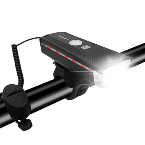 Велосипедный фонарь и велозвонок HJ-062 датчик света + выносная кнопка + microUSB + 4 режима / 3 режима - фото 2