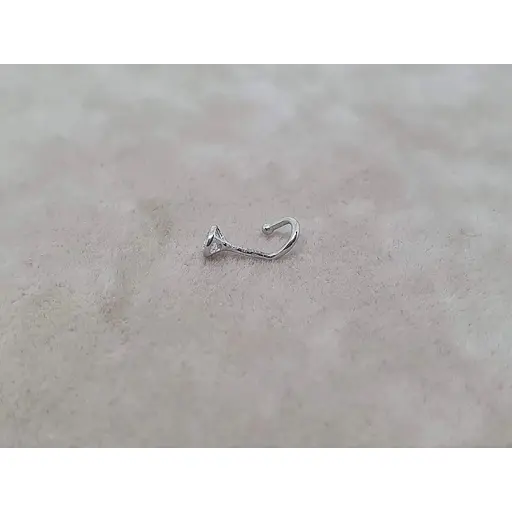 Золотая серьга-пирсинг Столичная Ювелирная Фабрика в нос с фианитом. 360020Б - фото 2