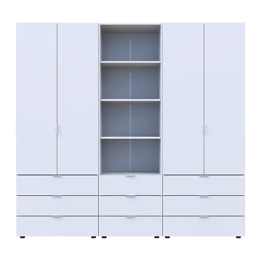 Шафа для одягу Doros Гелар Білий 2+2ДСП з пеналом 215х49.5х203.4 (42005165) - фото 4