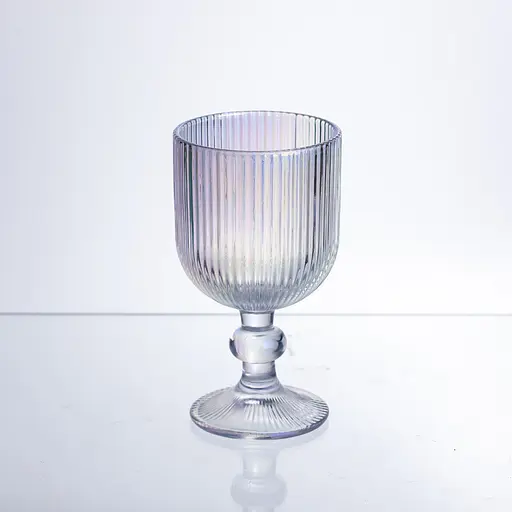 Набор бокалов для вина 6 штук по 300 мл ребристых из толстого стекла rainbow HP-19-234. - фото 3