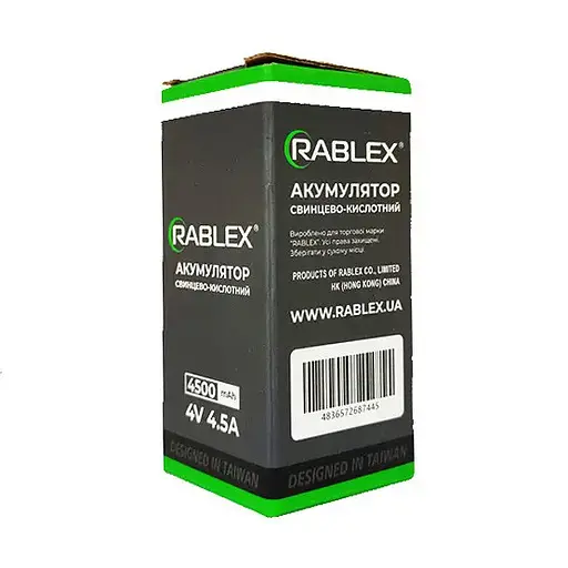 Аккумулятор свинцово-кислотный Rablex RB445, аккумуляторная батарея AGM 4500 мАh 4V/4.5A - фото 5