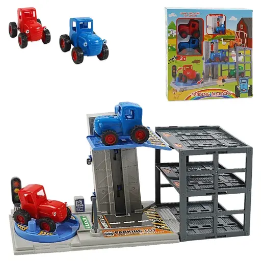 Ферма Синий трактор, подъемник, 3 этажа, 2 трактора, 27,5x6x28,5 см