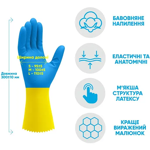Перчатки латексные Добра господарочка Сверхмощь S - фото 2