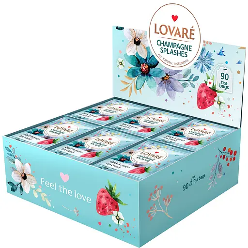 Уцінка. Чай чорний та зелений Lovare Champagne Splashes 180 г (90 шт. х 2 г) - фото 3