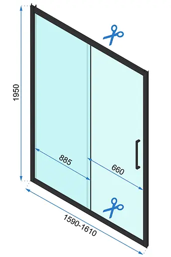 Душова кабіна Rea Rapid Slide 100x160 black REA-K6423 + REA-K6406, Чорний матовий, Універсальна, прозорий - фото 6