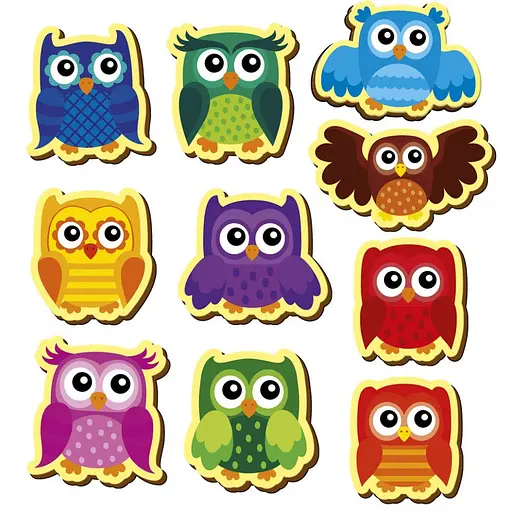 Дитячий набір магнітів "Кольорові совенята" VT3106-38, 10 магнітів - фото 3