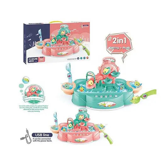 Риболовля, звук, мелодії, історії англійською, 6 рибок, вудка, сачок, 156-4C (В асортименті) - фото 5