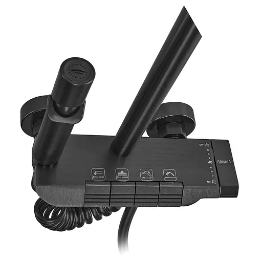 Душева система Armata BCS-009-J Black з кнопковим перемикачем 4 режими CH6508, Чорний матовий - фото 3