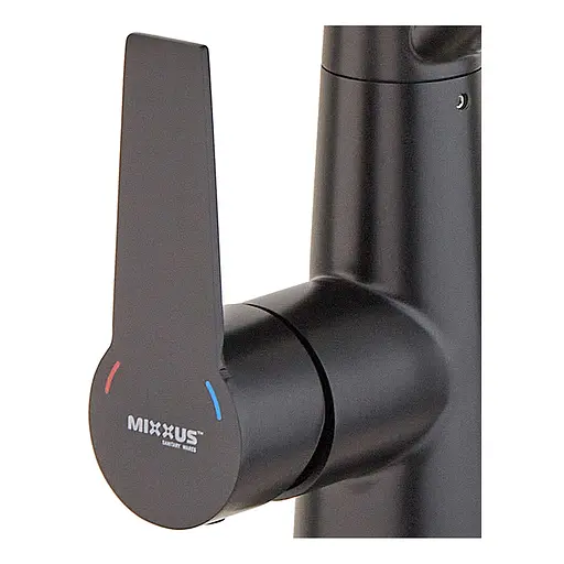 Змішувач для кухні на дві води з гнучким виливом Mixxus FUL-021 black MI6021 Чорний матовий - фото 3
