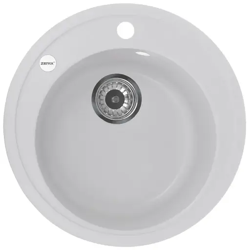 Кухонна мийка Zerix ZS-510R-01 white ZX4531, Білий матовий - фото 1