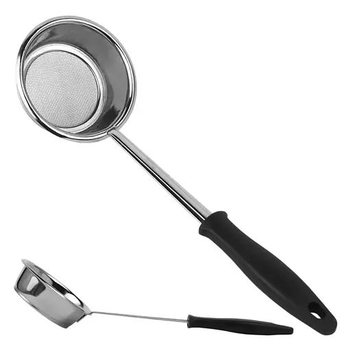 Шумівка-сито з нержавіючої сталі з ручкою 29.5 см, Kitchen Master Сріблястий 87318 - фото 3