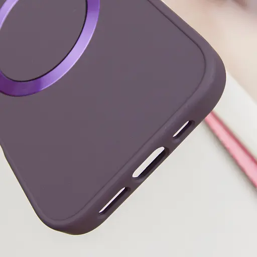 Чехол Epik TPU Bonbon Metal Style with MagSafe для Apple iPhone 16 Plus 6.7 Фиолетовый/Dark Purple - фото 5