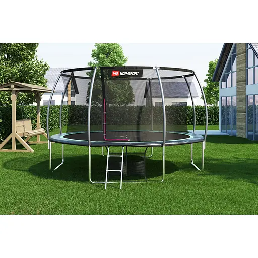 Батут Hop-Sport Premium 14ft (427см) чорно-зелений з внутрішньою сіткою - фото 3