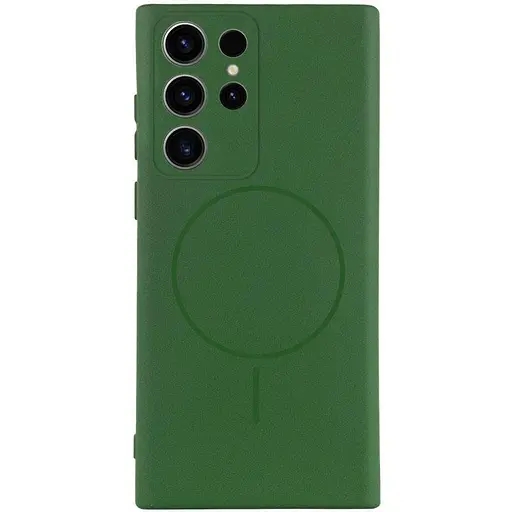 Чохол Silicone Cover Lakshmi Full Camera (AA) with MagFit для Samsung Galaxy S23 Ultra Зелений / Dark green