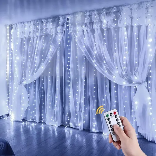 Гирлянда Chomik Штора 300LED холодный белый 3 x 3 м (LED0009) - фото 2