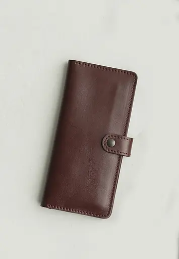 Кожаное женское портмоне 7.0 бордовое. - фото 2