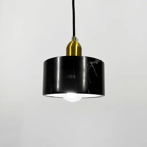 Латунний підвіс із чорним мармуровим плафоном Ø 15 см | Арт. SC 9/1 BK | Line F - фото 3