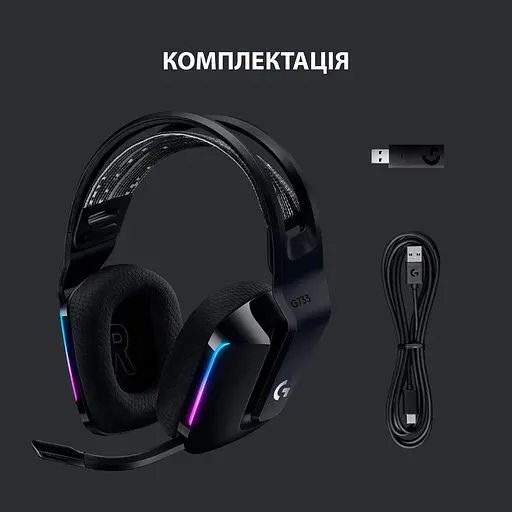 Игровая гарнитура Logitech G733 Lightspeed Wireless RGB Black (981-000864) - фото 6