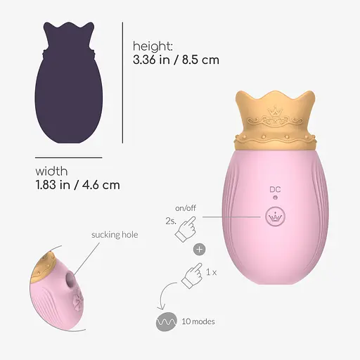 Стимулятор клітора Crushious Monarch рожевий - фото 11