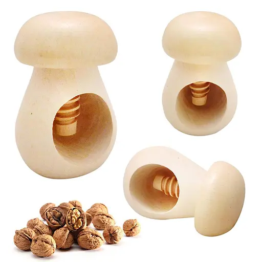 Винтовой деревянный орехокол «Гриб» с белой шапкой, Woodly Белый 81615 - фото 3