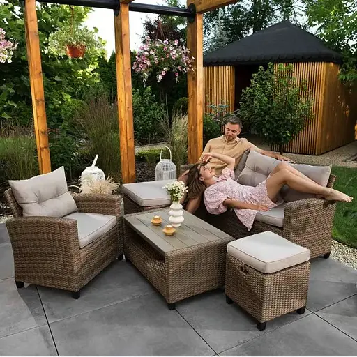 Комплект садових меблів Di Volio Dalmia бежевий/кремовий - фото 2