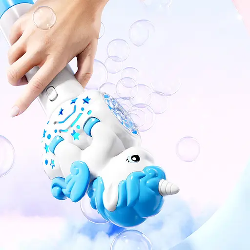 Пістолет з мильними бульбашками H055 Little Unicorn + bottle 50ml Light Blue - фото 2