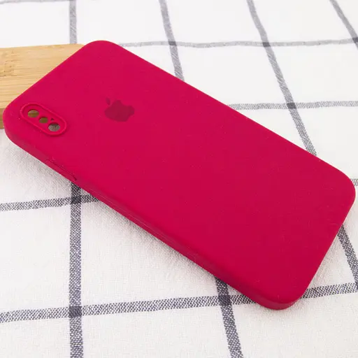 Чохол Epik Silicone Case Square Full Camera Protective AA для Apple iPhone XS Max 6.5 Червоний/Rose Red - фото 2