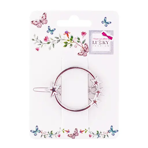 Затискач дитячий для волосся "Зірочка" T18576 сріблястий