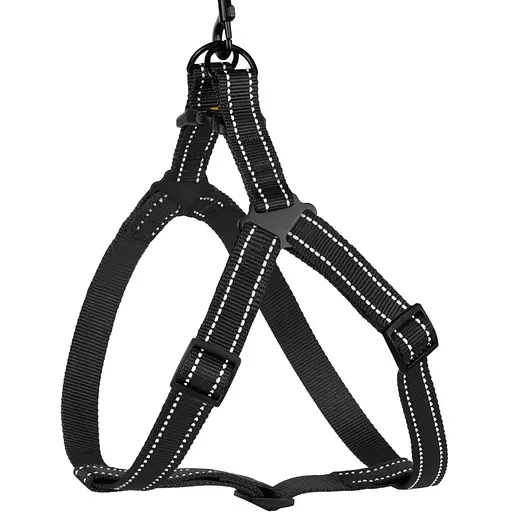 Шлея для собак Barksi Active світловідбивна (обхват грудей 40-53 см ширина 1.6 см) чорна - фото 3