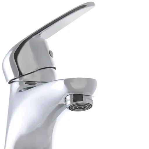 Змішувач для умивальника Haiba Magic 001 з червоною ручкою HB0684 Хром - фото 4