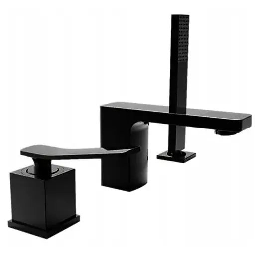 Змішувач для ванни Rea Sonic black чорний на борт ванни REA-B0185 Чорний - фото 1