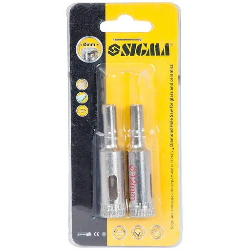 Коронки алмазные Sigma по керамике и стеклу Ø12 мм (1541121) - фото 1