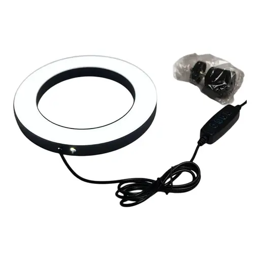 Светодиодная кольцевая LED лампа 26 см с ручкой для телефона - фото 1