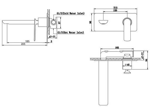 Змішувач для умивальника Kohlman Experience chrome+ BOX прихованого монтажу QW185E Хром - фото 3