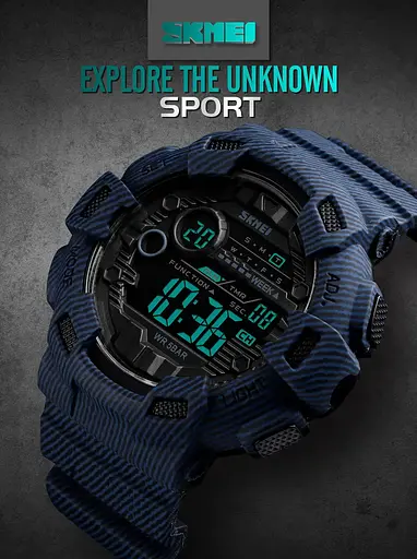 Мужские спортивные часы Skmei 1472 Champion Джинс - фото 5