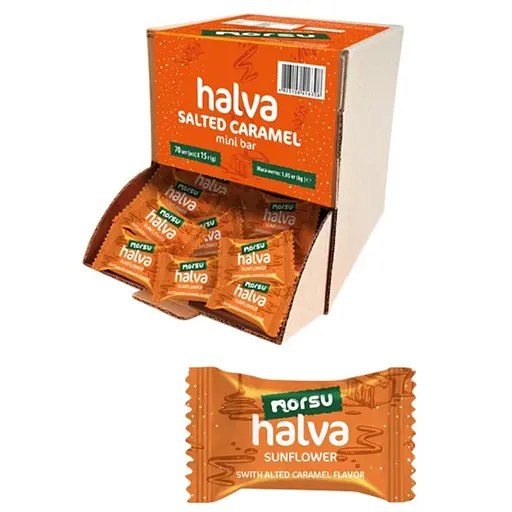 Халва подсолнечная Norsu со вкусом соленой карамели шоубокс 1.05 кг