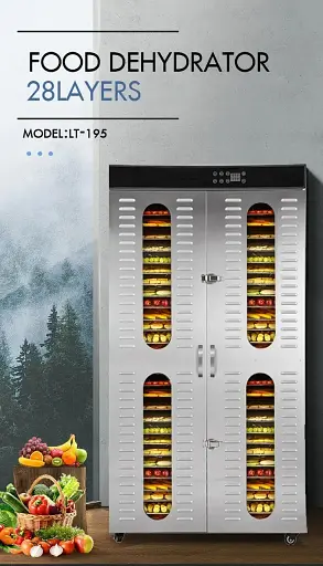 Дегідратор сушарка комерційний Food Dehydrator LT-195 для овочів фруктів м'яса грибів 28 лотків 7000Вт - фото 5