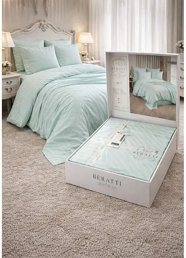 Комплект постельного белья евро 200х220 Berratti premium сатин ментоловый TC303376126