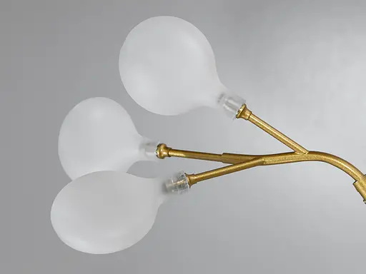 Дизайнерська люстра підвіс в дитячу "Світлячок", 45 ламп, золото сатин - фото 4