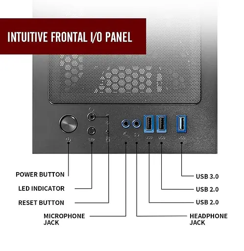 Корпус 1stPlayer F3-A-BK-4F1 Black без БЖ - фото 6