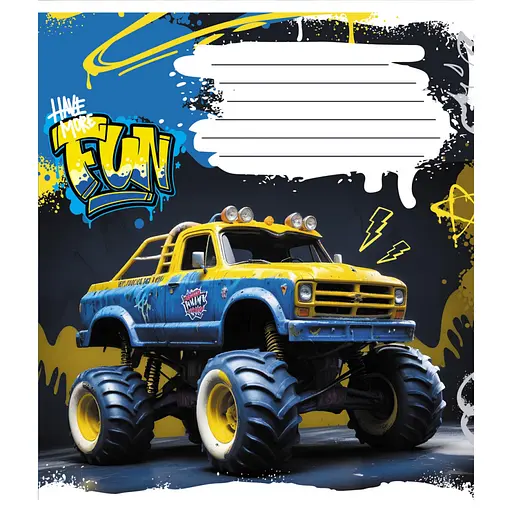 Тетрадь ученическая "Монстер трак" Leader 024-550238K-3 в клеточку, 24 листа - фото 1